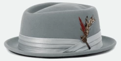 Hats - Brixton Stout Pork Pie Wool (grey)