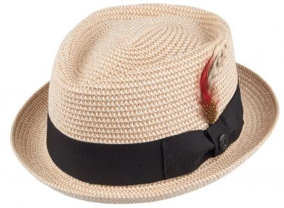 Hats - Jaxon Toyo Braided Diamond Crown Pork Pie (natural)