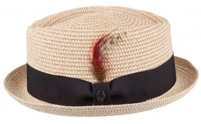 Hats - Jaxon Toyo Braided Diamond Crown Pork Pie (natural) - Image 3