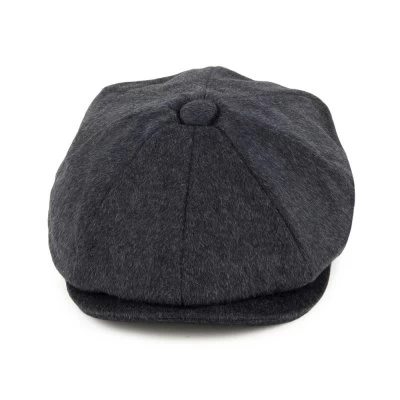Flat Cap - Jaxon Pure Wool Harlem Newsboy Cap (dark Grey) - Image 3