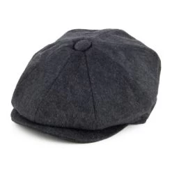Flat Cap - Jaxon Pure Wool Harlem Newsboy Cap (dark Grey)