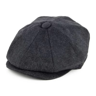 Flat Cap - Jaxon Pure Wool Harlem Newsboy Cap (dark Grey)