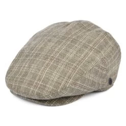 Flat Cap - Jaxon Grantville Plaid Flat Cap (tan)