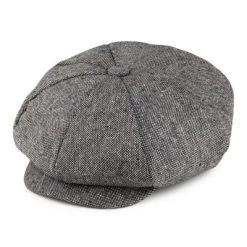 Flat Cap - Jaxon Hats Marl Tweed Big Apple Cap (grey)