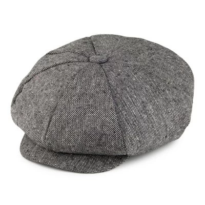 Flat Cap - Jaxon Hats Marl Tweed Big Apple Cap (grey)