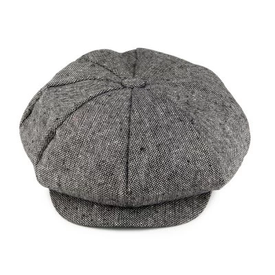 Flat Cap - Jaxon Hats Marl Tweed Big Apple Cap (grey) - Image 2