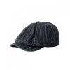Flat Cap - Gårda Dutton Vintage Striped Newsboy Cap (black)