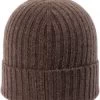Beanies - Amanda Christensen Cashmere Wool Beanie (Brown)