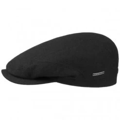 Flat Cap - Stetson Belfast Driver Cap Wool/Cashmere (black)