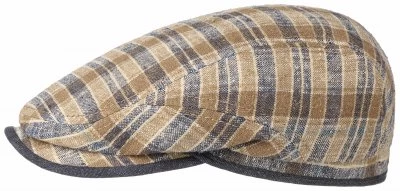 Flat Cap - Stetson Belfast Silk/Linen Exclusive (beige-blue)