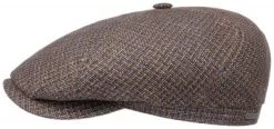 Flat Cap - Stetson 6-panel Wool/Linen Flat Cap (blue)