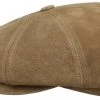Flat Cap - Stetson Delcambre Leather Flat Cap (brown)