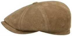Flat Cap - Stetson Delcambre Leather Flat Cap (brown)