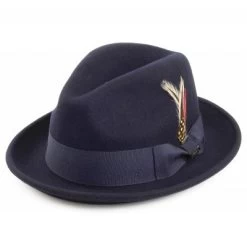 Hats - Jaxon Crushable Blues Trilby (navyblue)