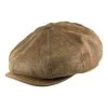 Flat Cap - Stetson Burney Leather Newsboy Cap (brown)