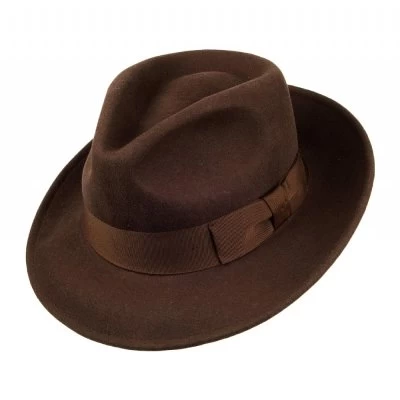 Hats - Jaxon Crushable C-Crown Fedora (brown) - Image 2