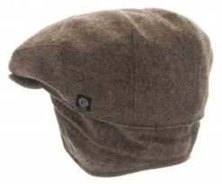 Flat Cap - CTH Ericson Carl Sr Earflap (brown Herringbone)
