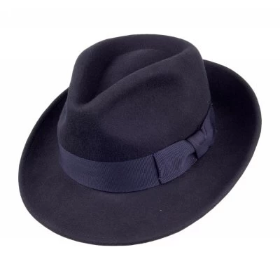 Hats - Jaxon Crushable C-Crown Fedora (navyblue)