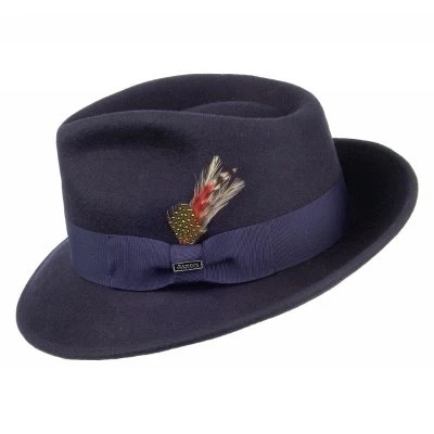 Hats - Jaxon Crushable C-Crown Fedora (navyblue) - Image 2