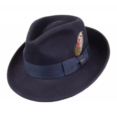 Hats - Jaxon Crushable C-Crown Fedora (navyblue) - Image 4