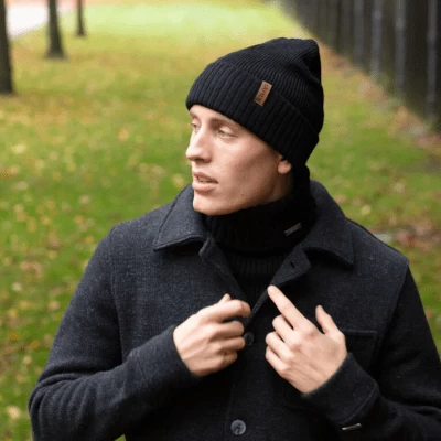 Beanies - SĂ€tila Fors Windproof Merino Wool Beanie (black) - Image 2