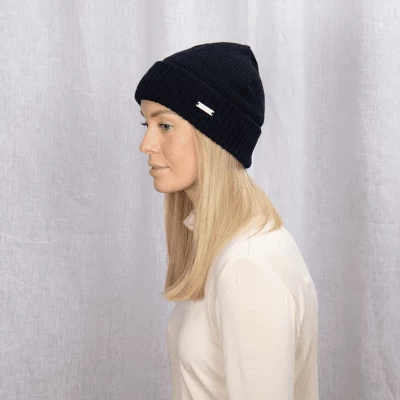 Beanies - SĂ€tila Fors Windproof Merino Wool Beanie (black) - Image 3