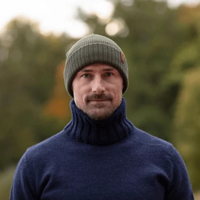 Beanies - SĂ€tila Fors Windproof Merino Wool Beanie (green) - Image 2