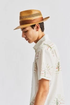 Hats - Brixton Goodman Straw Fedora (brown) - Image 3