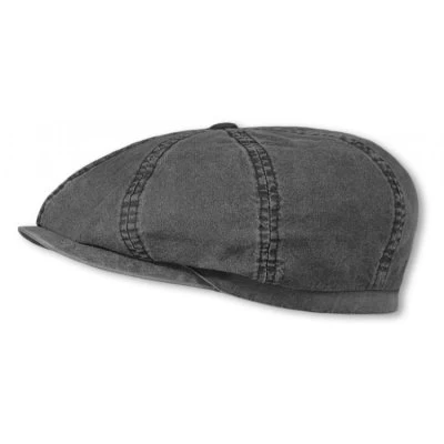 Flat Cap - Stetson Hatteras Delave Organic Cotton (black)