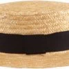 Hats - Gårda Capri Boater Black Band (natural)