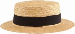 Hats - Gårda Capri Boater Black Band (natural)