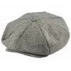 Flat Cap - Jaxon Hats Herringbone Big Apple Cap (grey)