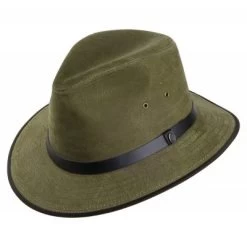 Hats - Jaxon Nubuck Leather Safari Fedora (olive)