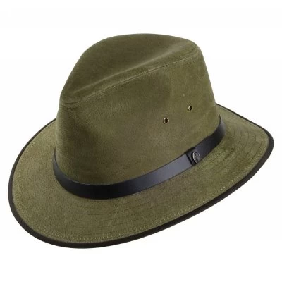 Hats - Jaxon Nubuck Leather Safari Fedora (olive)