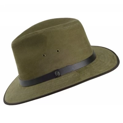 Hats - Jaxon Nubuck Leather Safari Fedora (olive) - Image 2
