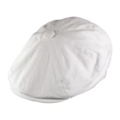 Gubbkeps / Flat Cap - Jaxon Hats Pique Cotton Knit Newsboy Cap (vit)