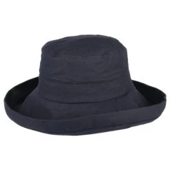 Hats - Sur La TĂȘte Lily Linen-Cotton Sun Hat (Navy)