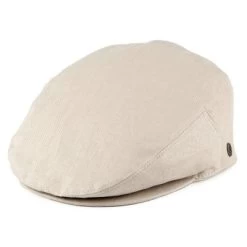 Flat Cap - Jaxon Hats Linen Flat Cap (natural)