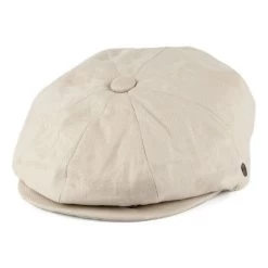 Flat Cap - Jaxon Hats Linen Newsboy Cap (natural)