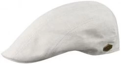 Flat Cap - MJM Daffy Eco Linen Check Mix (beige)
