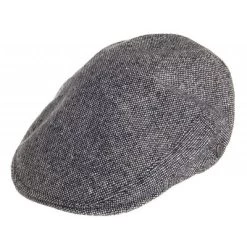 Flat Cap - Jaxon Hats Marl Tweed Flat Cap (black-white)