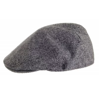 Flat Cap - Jaxon Hats Marl Tweed Flat Cap (black-white) - Image 2