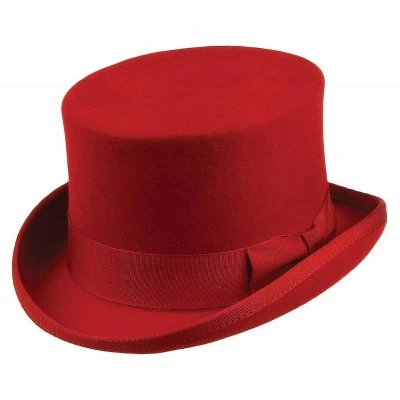 Hats - Jaxon Mid-Crown Top Hat (red)