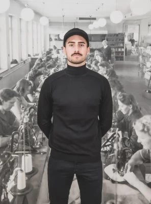 Caps - CTH Ericson Henric Melton Wool Earflap Cap (Black) - Image 5