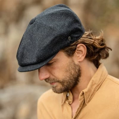 Flat Cap - Jaxon Pure Wool Harlem Newsboy Cap (dark Grey) - Image 7