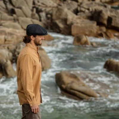 Flat Cap - Jaxon Pure Wool Harlem Newsboy Cap (dark Grey) - Image 6