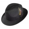 Hats - Jaxon Pinch Crown Straw Trilby (black)