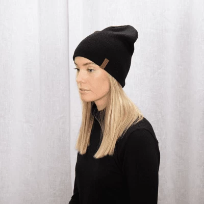 Beanies - SĂ€tila S.F Merino Wool Beanie (black) - Image 2