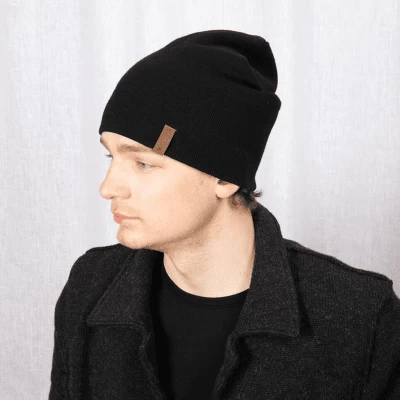 Beanies - SĂ€tila S.F Merino Wool Beanie (black) - Image 3