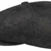 Flat Cap - Stetson Hatteras Leather Flat Cap (black)